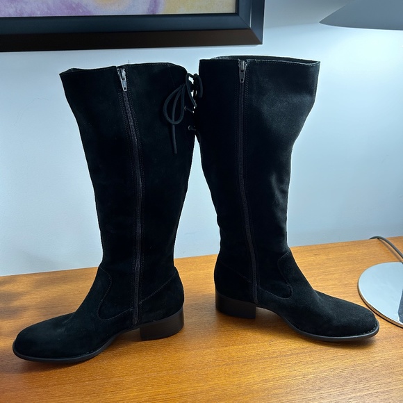 New Stunning Born Black Suede Tall Boots - Picture 4 of 12